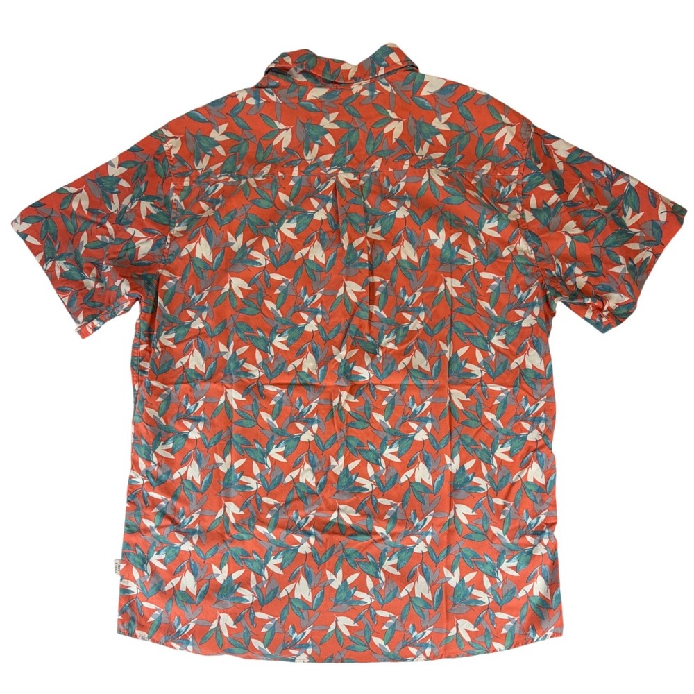 Jack O'Neill Mens‎ XL Standard Fit Short Sleeve Tropical Leaf Print Shirt Orange - Picture 3 of 4
